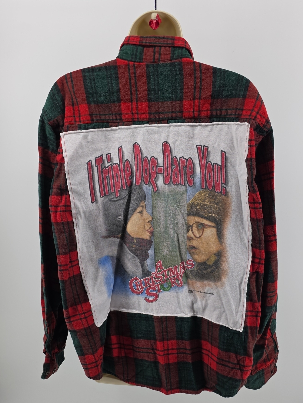 Flannel Button Up With Chrismas Story Detail